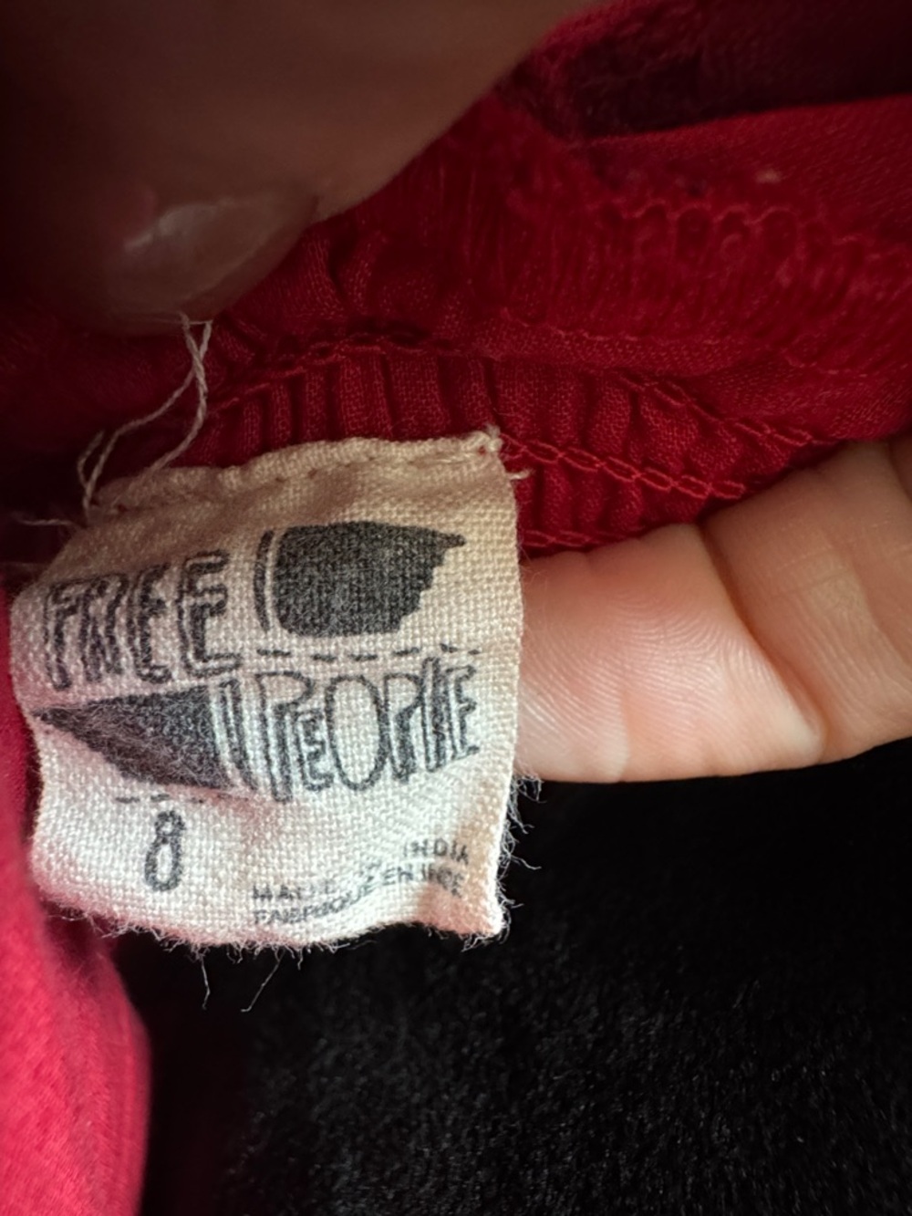 Free People Red Tie-Shoulder V-Neck Mini Dress - Picture 6 of 6